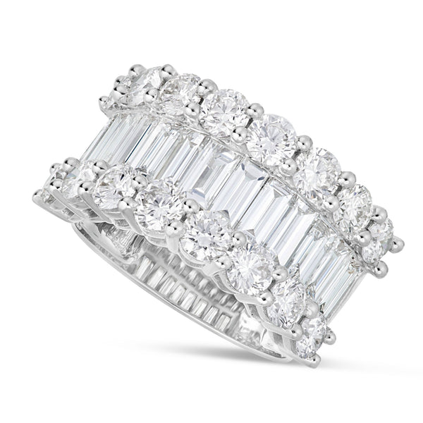 18K White Gold 4.31ct Baguette Diamond Half Eternity Ring – Shyne Jewelers™